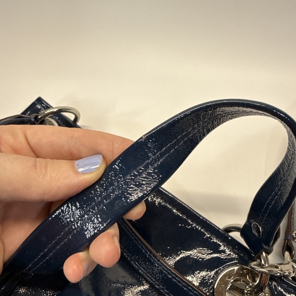 Coach Ashley Crossbody Blue Patent Leather F17953 Shoulder Bag Y2K - Picture 4 of 14